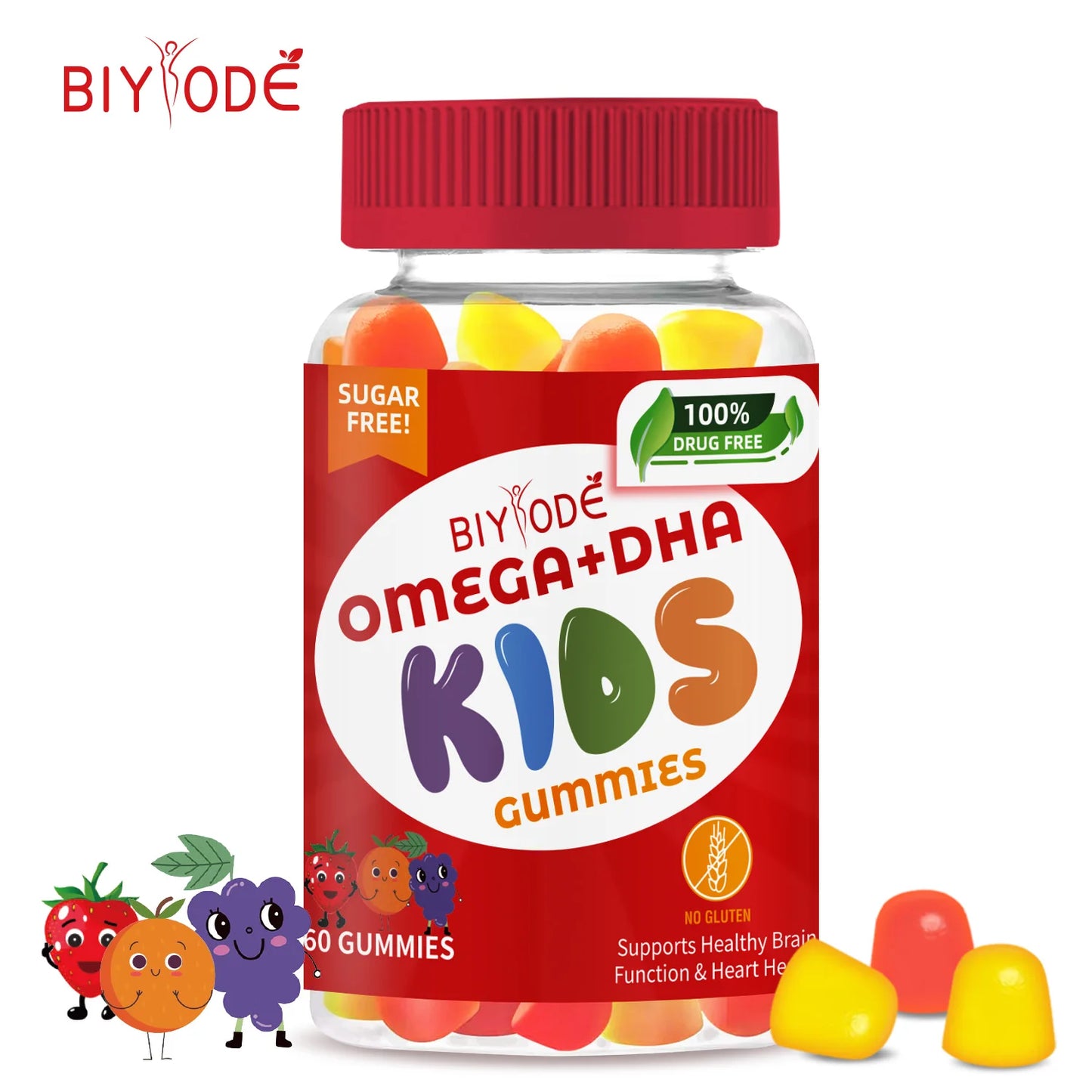 Jiabeikang Factory Kids Supplements Omega 3 6 9 Vitamin C D Brain Function Heart Eyes Health Children Grow Taller DHA Gummies