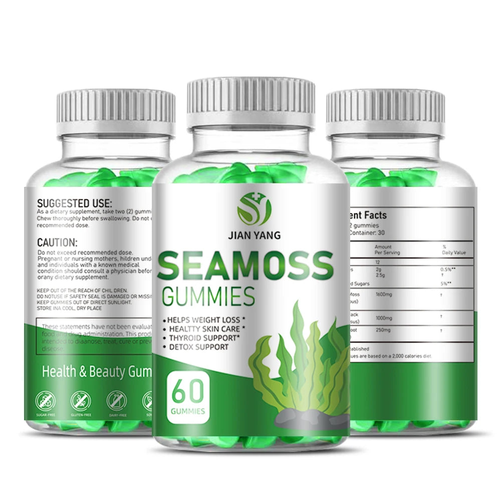 Irish Organic Sea Moss Liquid Gel Weight Loss Supplement Antioxidants Immunity Booster Burdock Root Immune System gummies