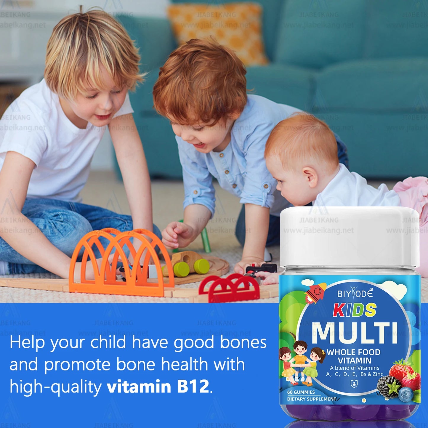 Biyode Effective Formula Kids Multi Vitamin Supplement Wholesale Immune Support Multivitmin B B12 Children Gummies