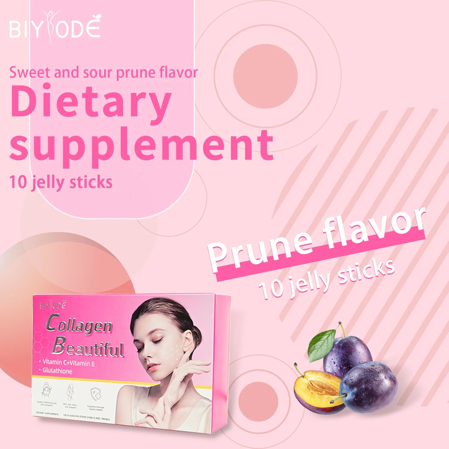 Custom oem odm private label collagen + vitamins + glutathione beauty supplement skin whitening collagen jelly