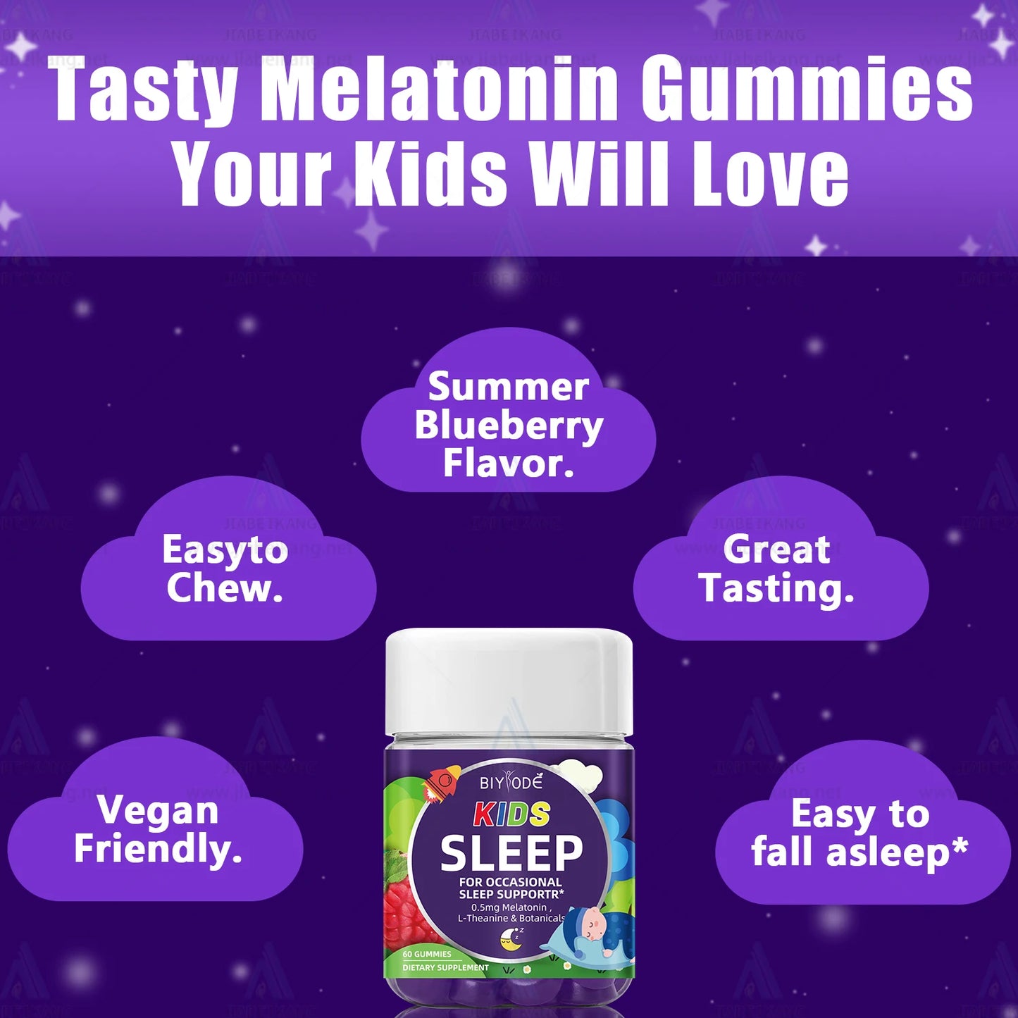 Ready Stock Wholesale or OEM ODM Custom Kids Multi vitamin Supplement Children Melatonin Sleep Better Gummies