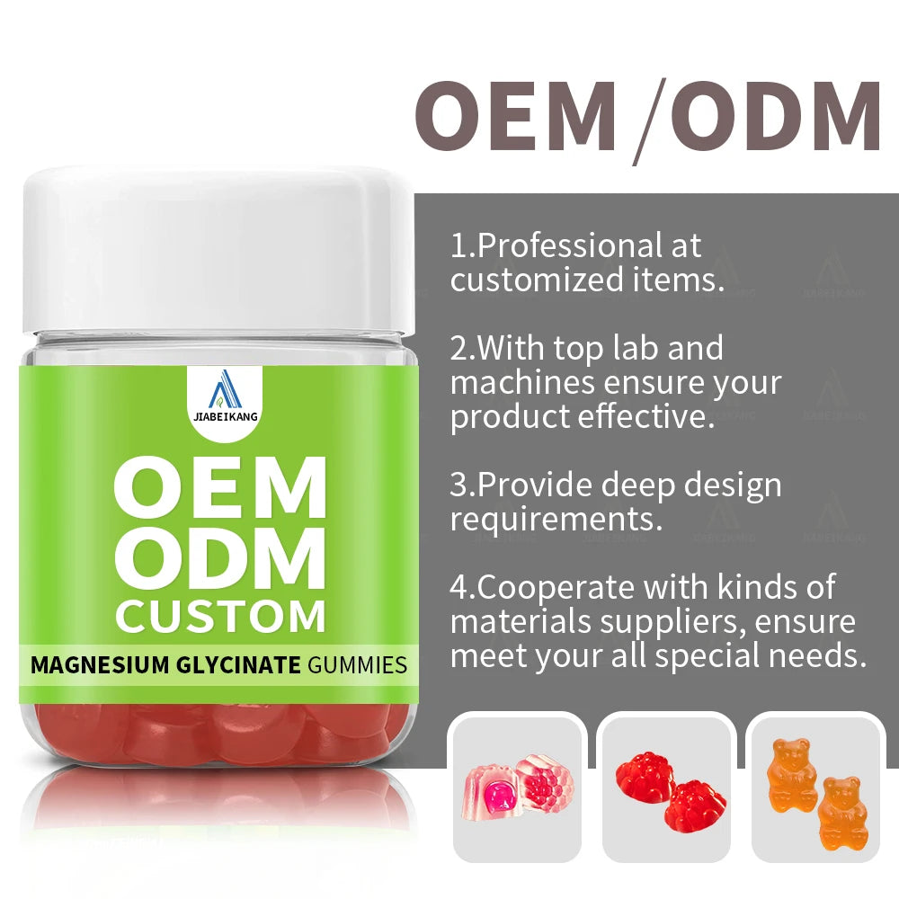 Custom Logo Label Supplement Manufacturer Magnesium Supplement Magnesium Glycinate Gummies