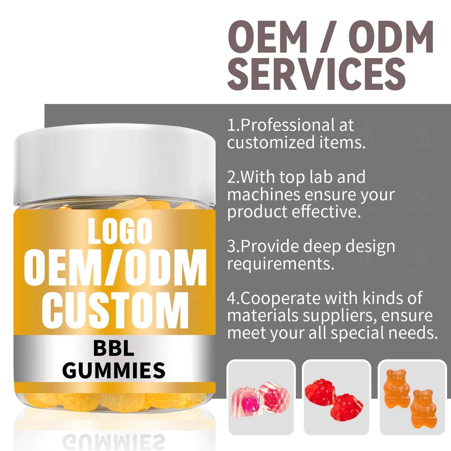 BBL Gummies Herbal Supplement OEM ODM Manufacturer Custom Formula Gummy Shape Packaging Factory Price