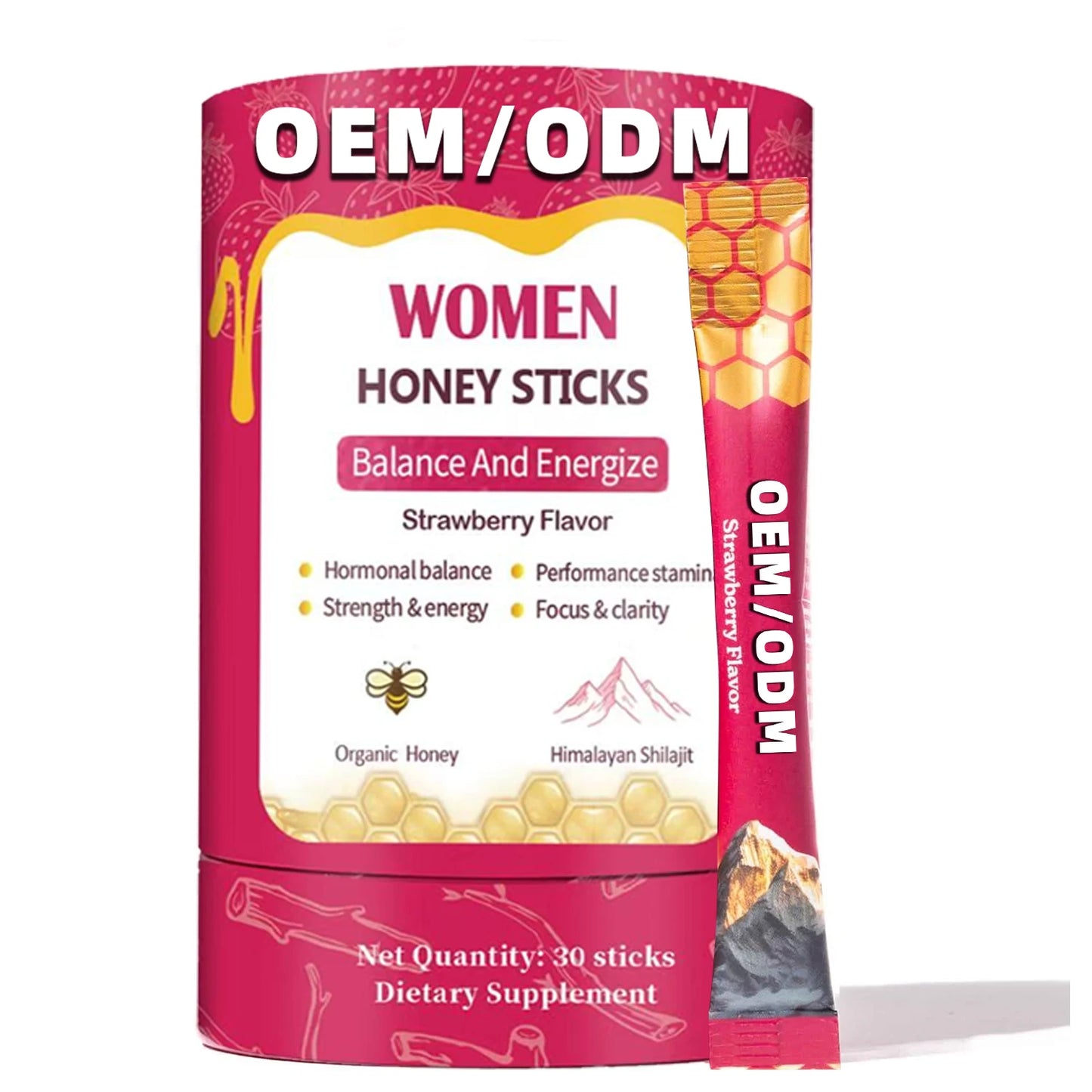 Women Vitality Honey Stick Himalayan Shilajit and Saffron Blend OEM ODM Private Label Honey Supplement