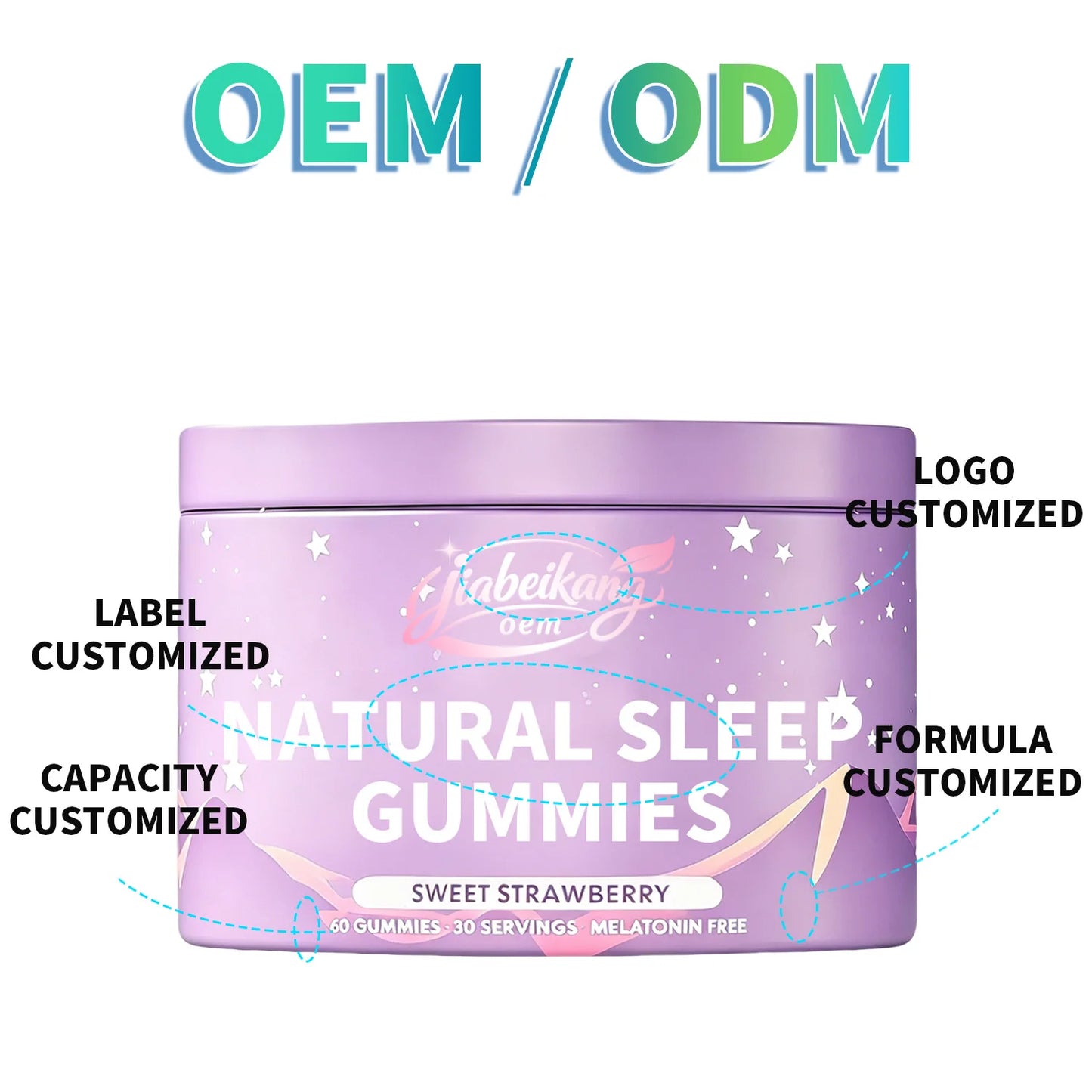 Private Label Sleep Support Gummies Natural Calm & Relax Vegan Pectin Strawberry Flavor OEM ODM Night Routine Supplement