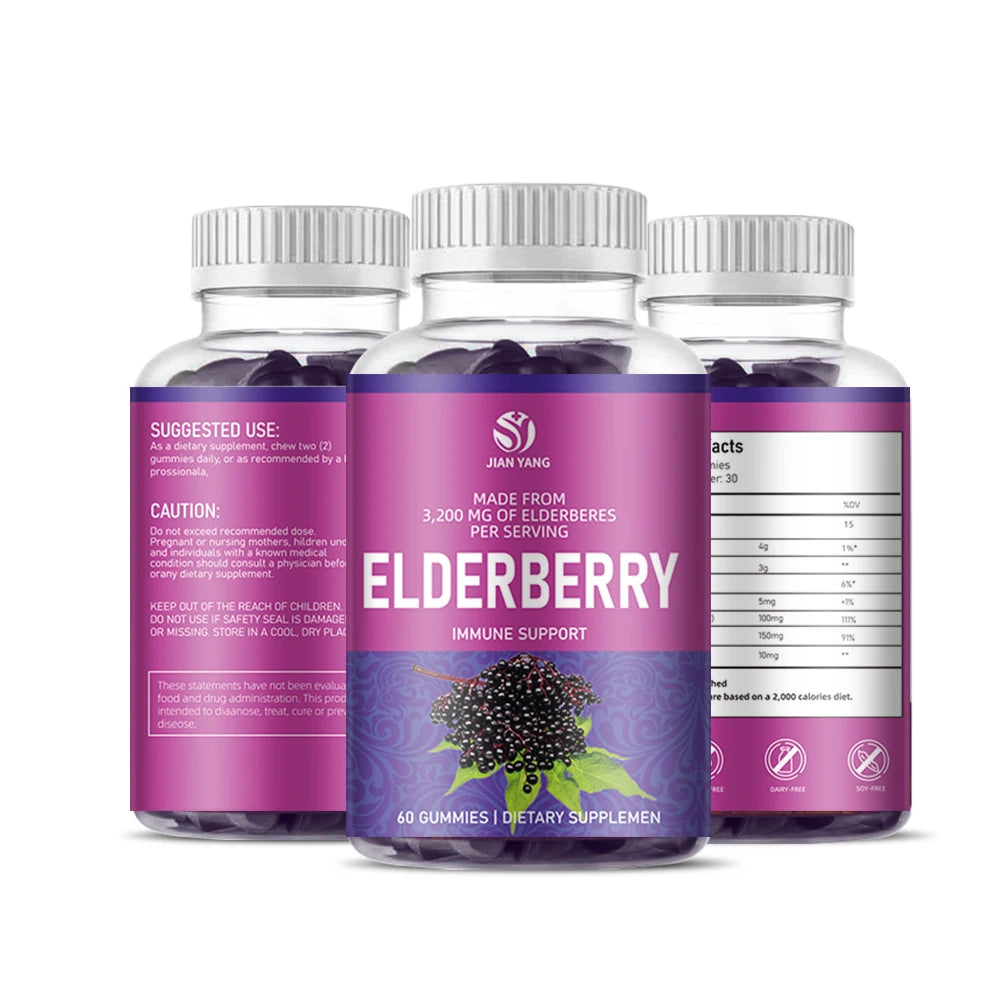 OEM ODM Private Label Elderberry Gummies Factory Supply Vegan Sugar Free Immune Support Supplement with Zinc and Vitamin C GMP Certified Gluten Free Wholesale