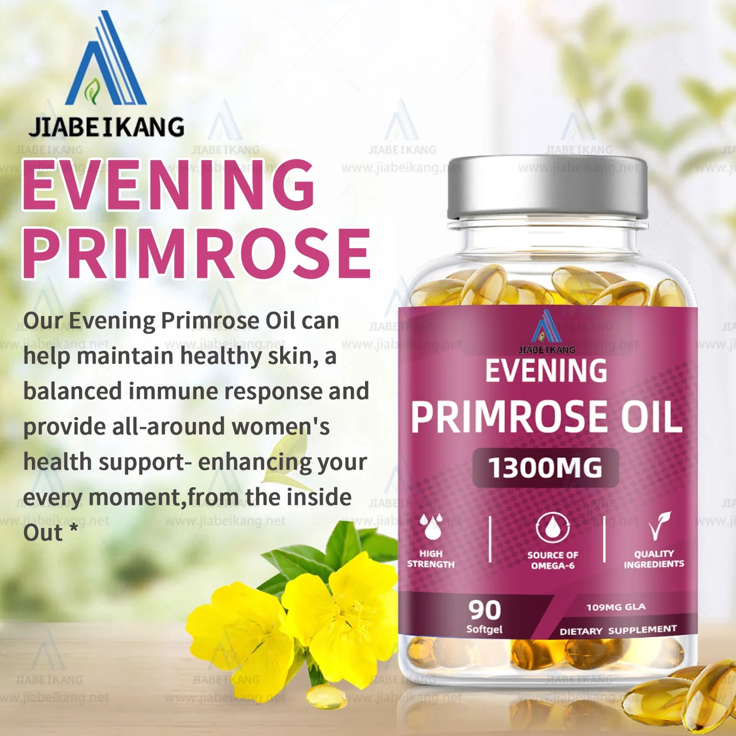 Healthcare Herbal Supplements Evening Primrose Oil Gla Auxiliary Hypolipidemic Hair Bone Immune Soft Capsule