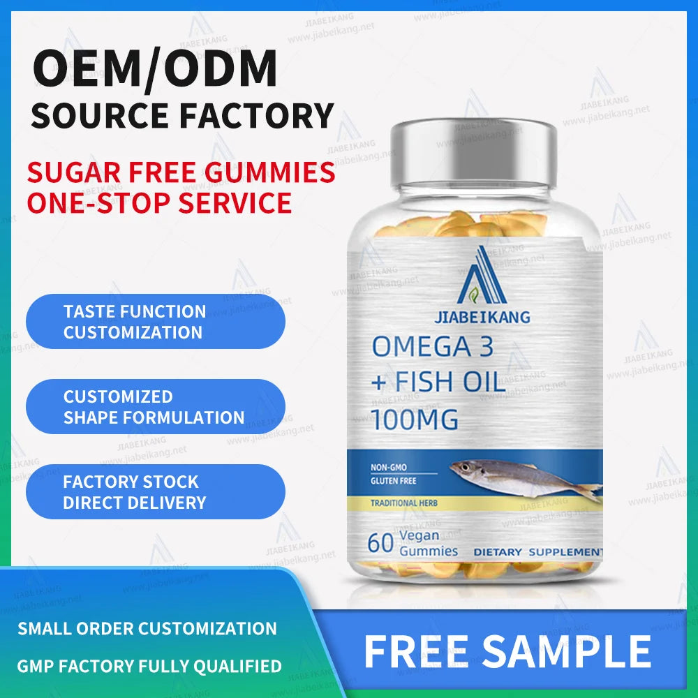 GMP Manufacturer omega 3 Fish Oil 100mg for Children Kid Nature Vitamin Nutrition Supplement Immune boost Gummies Candy