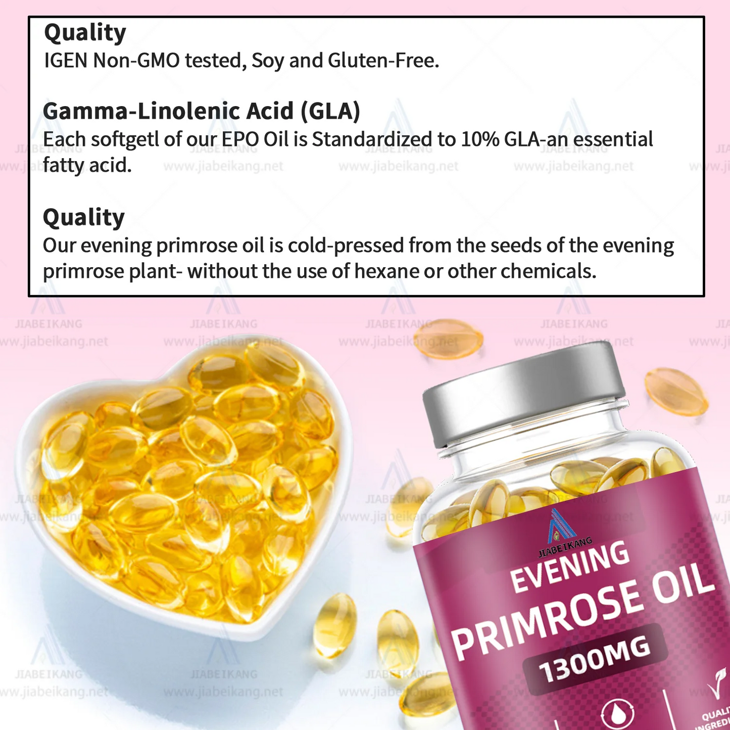 Healthcare Herbal Supplements Evening Primrose Oil Gla Auxiliary Hypolipidemic Hair Bone Immune Soft Capsule