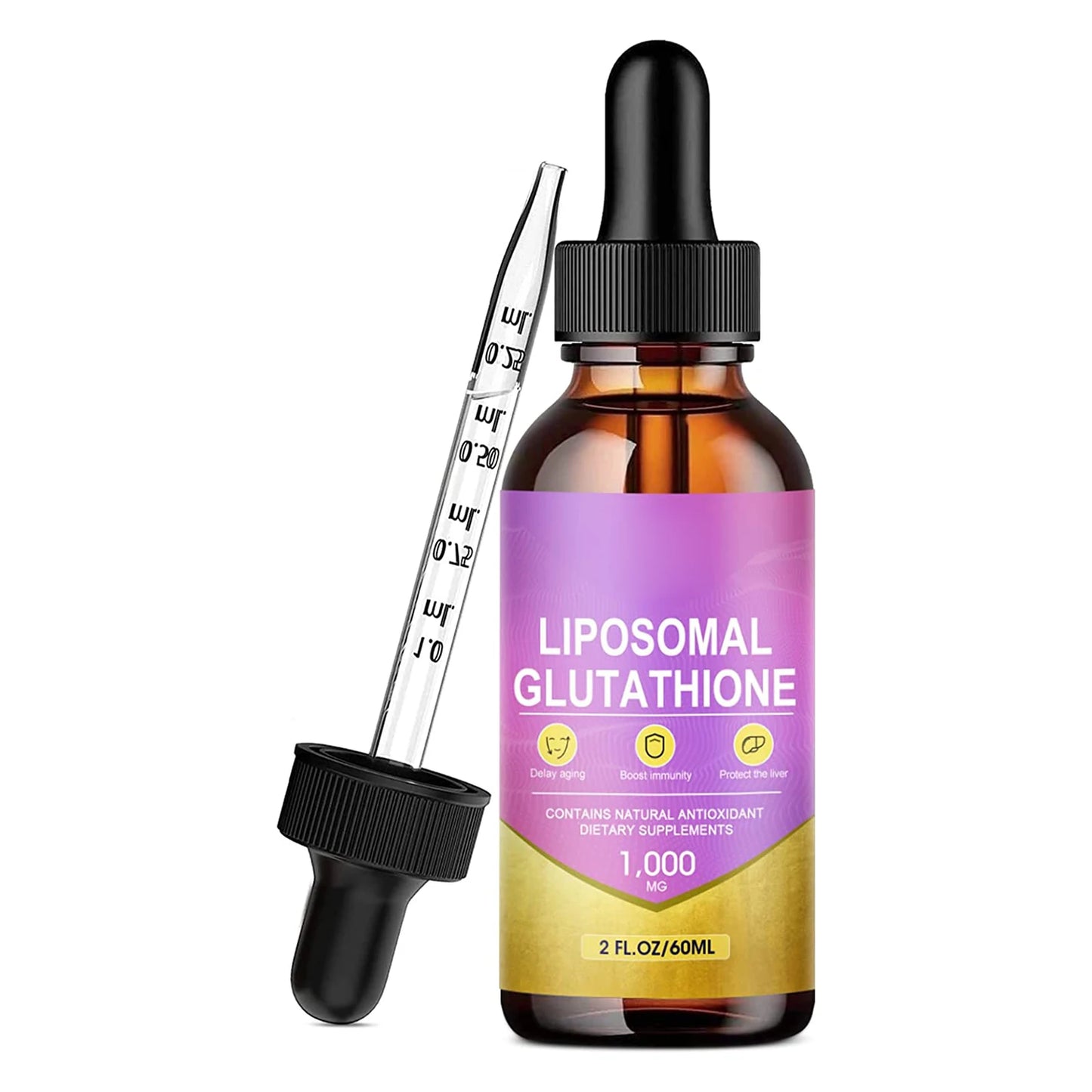 L-Glutathione Liquid Liposomal Antioxidant Amino Acids Detox Immune Health 2 oz