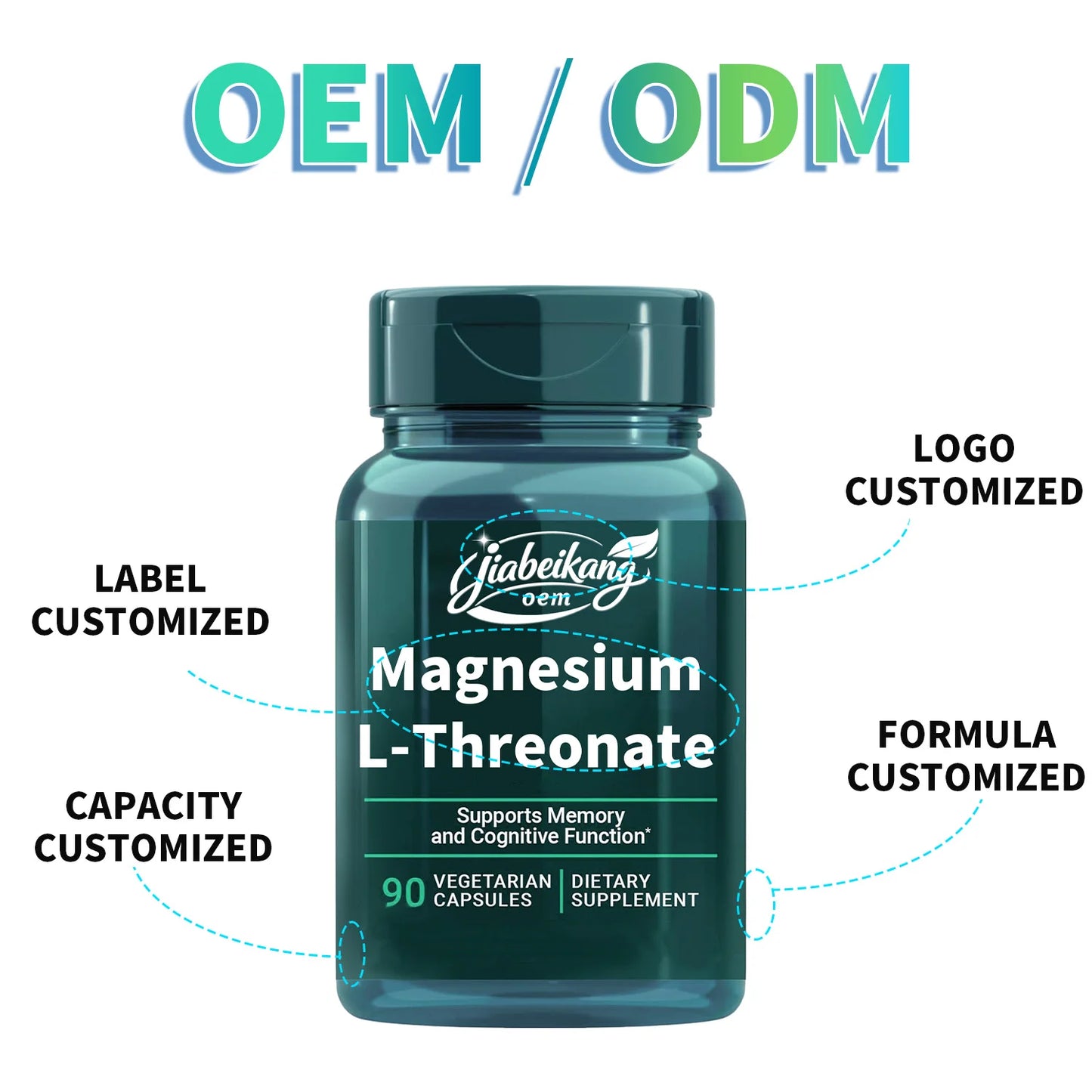 Private Label Magnesium L Threonate Capsules Vegan Magnesium Supplement Daily Wellness Formula OEM ODM