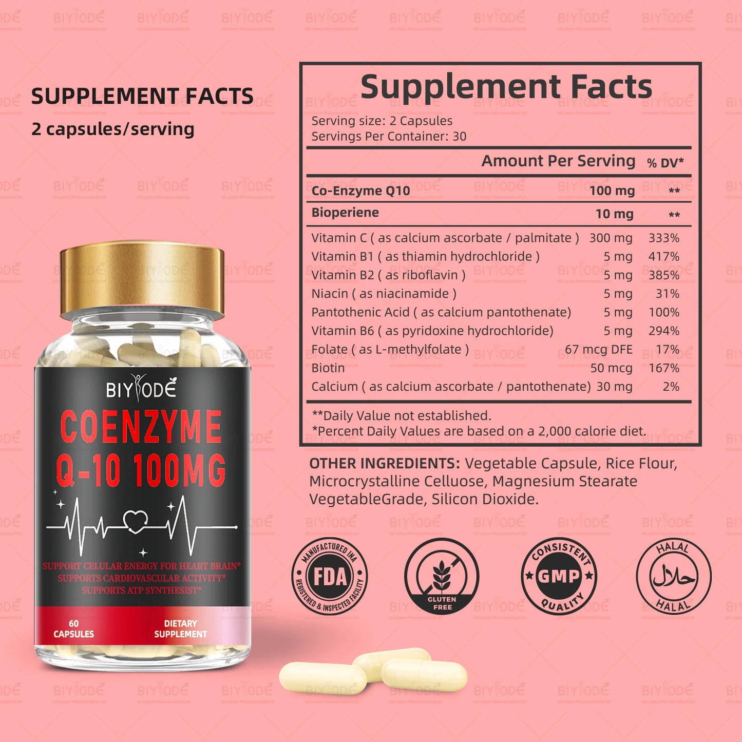 Biyode effective formula coenzyme coq10 supplement capsules