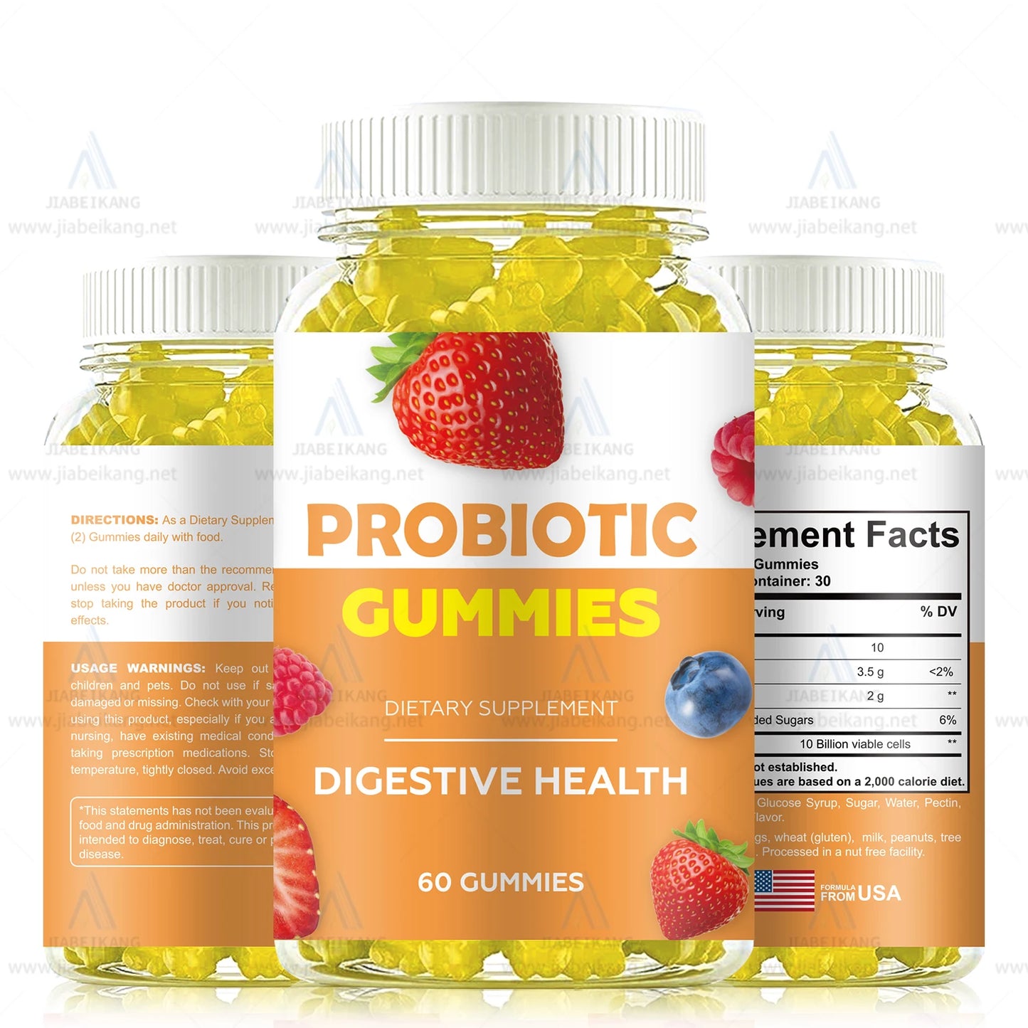 Certificated Factory Dietary Digest System Healthcare Support Vitamins Supplements Custom OEM Wholesale Probiotic Gummy