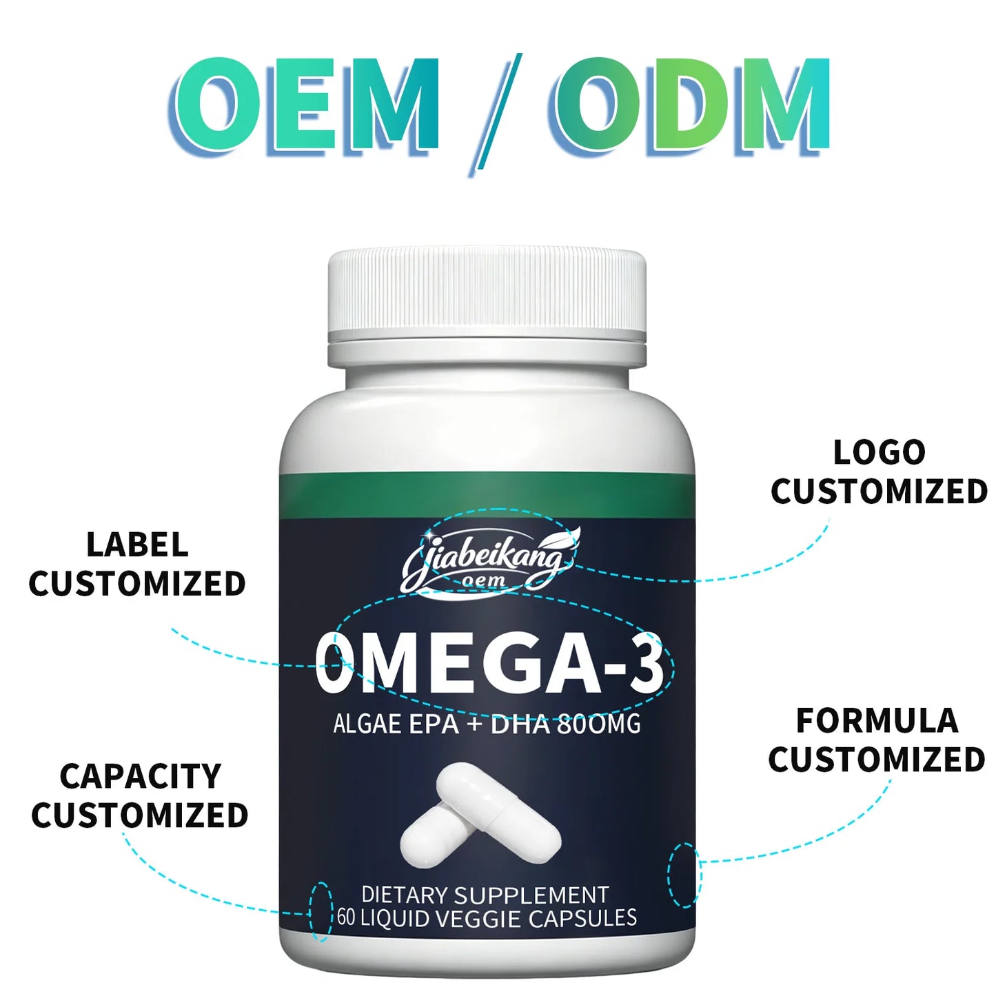 Private Label Vegan Algae Omega 3 Softgels Plant Based DHA EPA Liquid Capsules Fish Free Non GMO Dietary Supplement Manufacturer