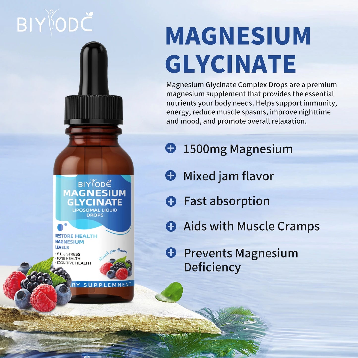 OEM ODM custom magnesium glycinate citrate wholesale for sleep stress relief healthcare supplement liquid drops