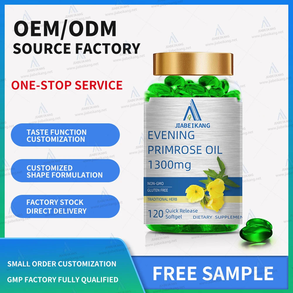 GMP Factory OEM Evening Primrose Oil for women healthcare Soft Capsules Halal food supplement