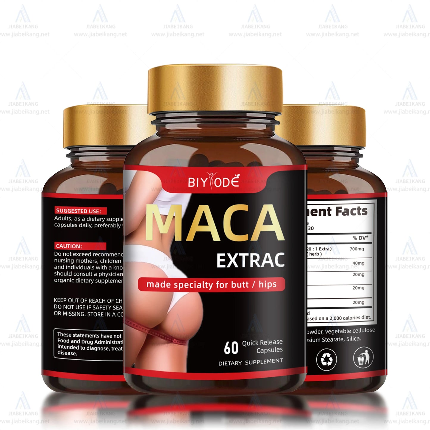 Pink maca extract herbal supplement for hip and butt enlargement bbl capcules