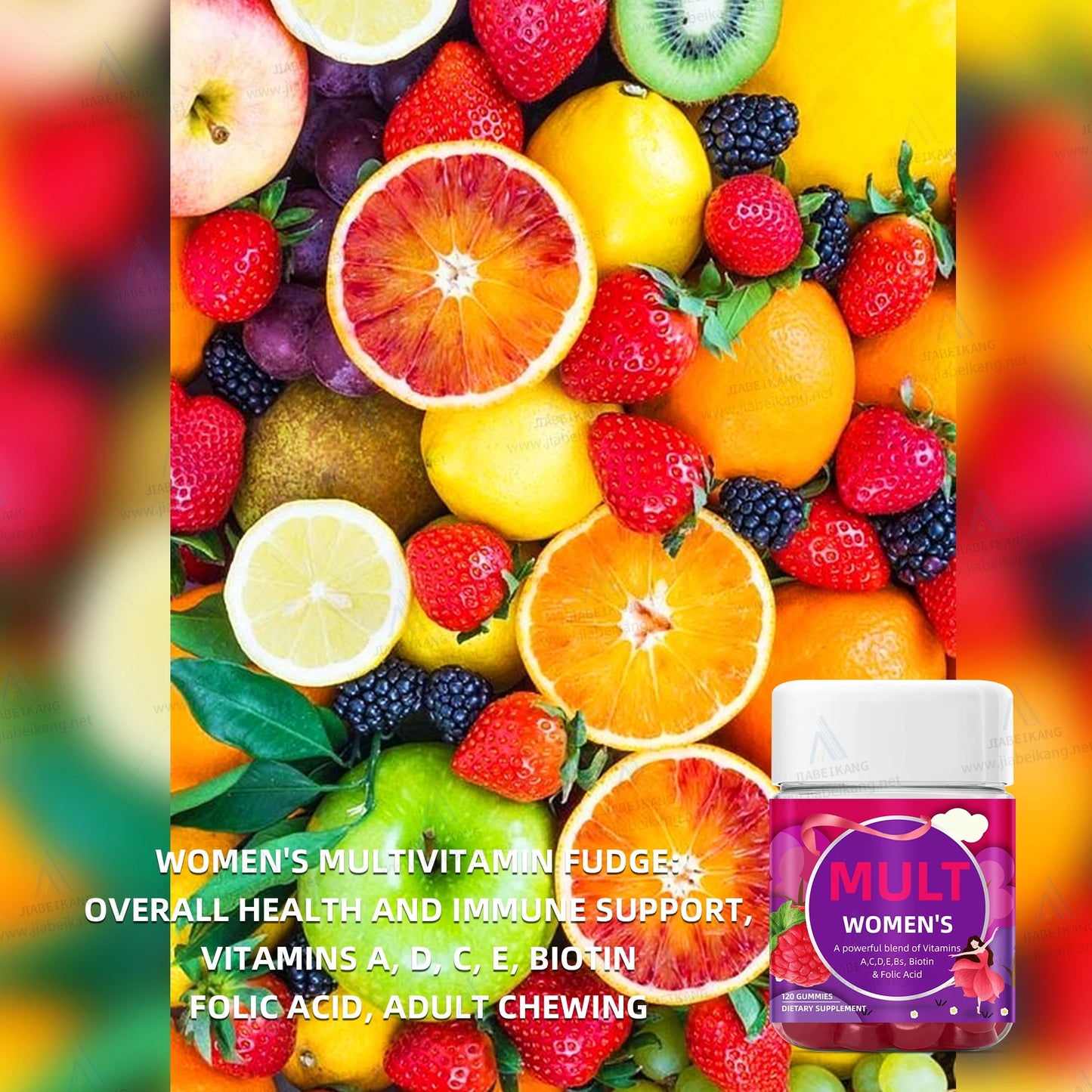 OEM ODM Private Label Multi Vitamin Biotin Gummies Factory Supply Vegan Dietary Supplement for Women’s Daily Nutrition Support GMP Certified Wholesale Gummies