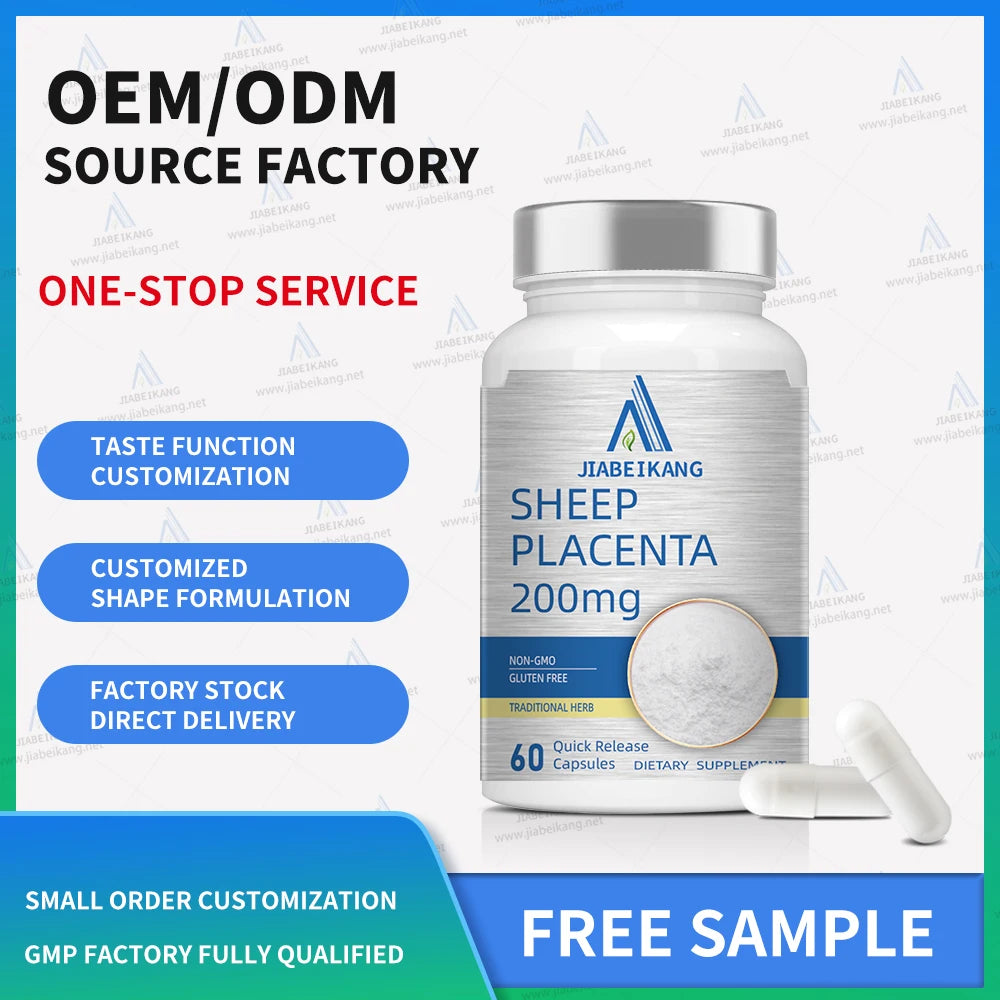 Hot Sale Sheep Placenta Capsules GMP Factory Custom Private Label Skin Whitening Vitamin Sheep Placenta