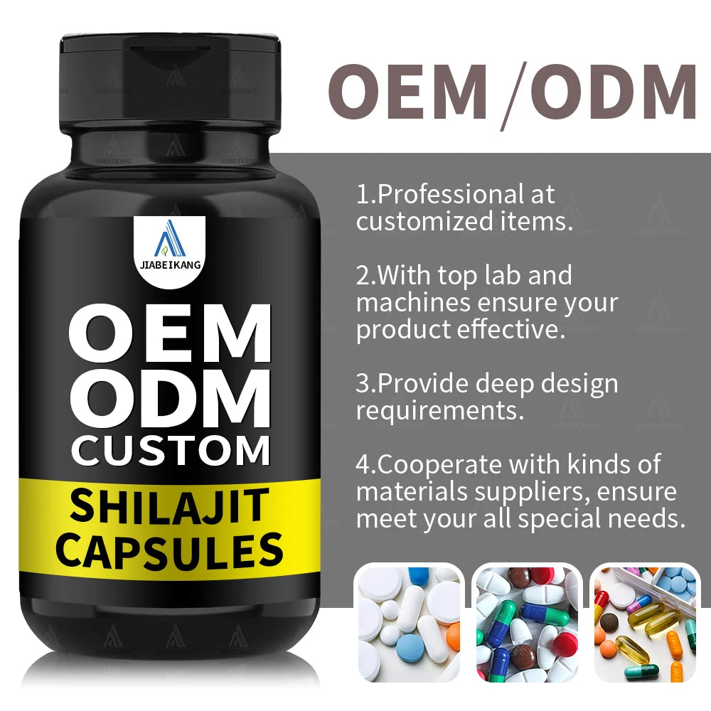 OEM ODM Custom Private Label Supplement Manufacturer Shilajit Capsules Wholesale Himalayan Shilajit Pills