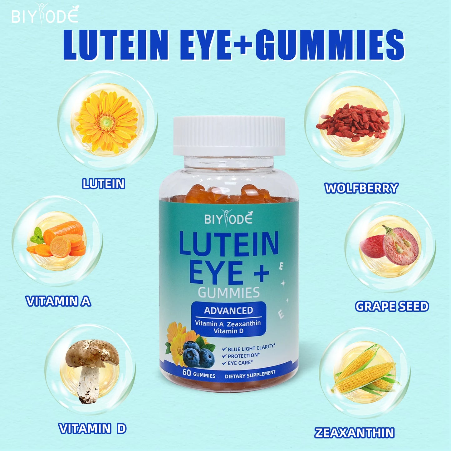 Jiabeikang Factory Customized Eye Health Supplement Multivitamin Marigold Extract Lutein Gummies