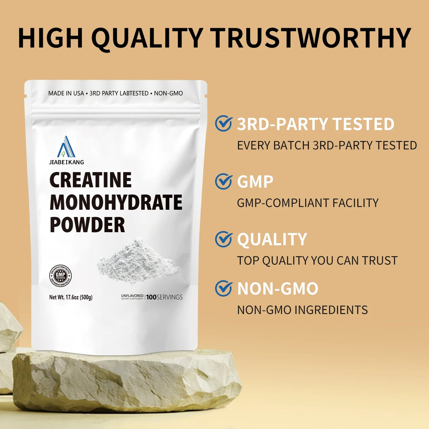 OEM ODM Custom Pure Creatine Monohydrate Powder Muscle Building No Added Sugar Pre Workout Supplement