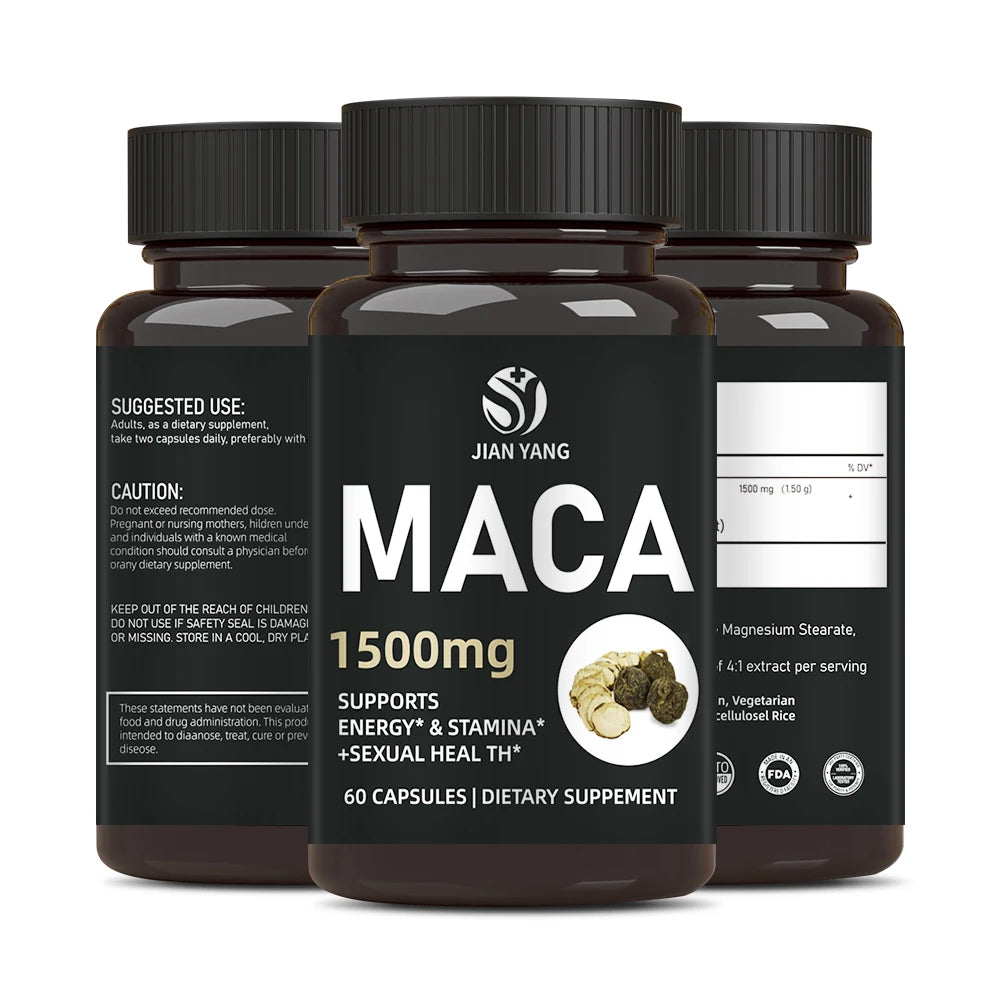 Factory OEM ultimate maca root 1500mg energy immune booster supplement male men wholesale capsule pills