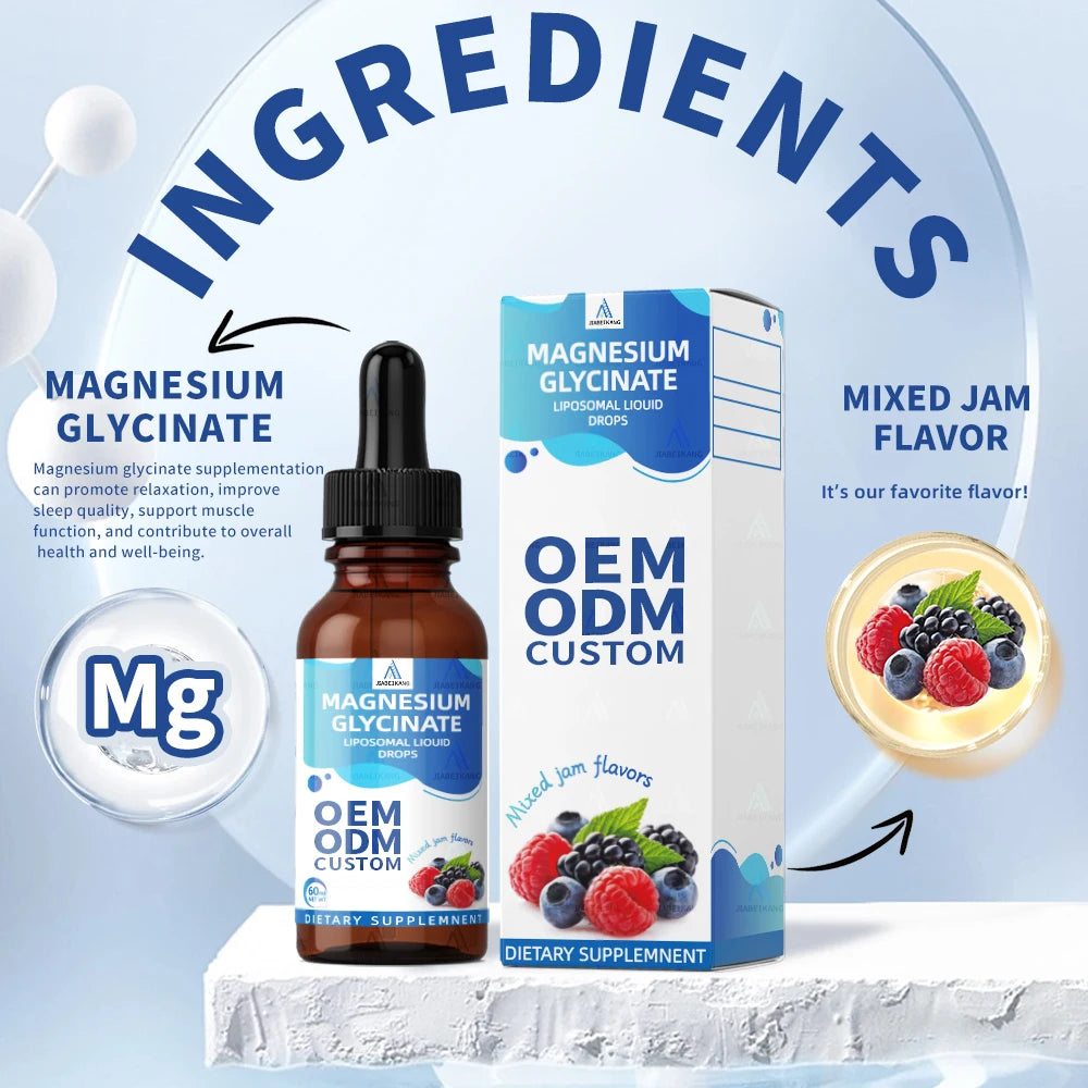 OEM ODM Custom Private Label Supplement Manufacturer Magnesium Supplement Magnesium Glycinate Liquid Drops