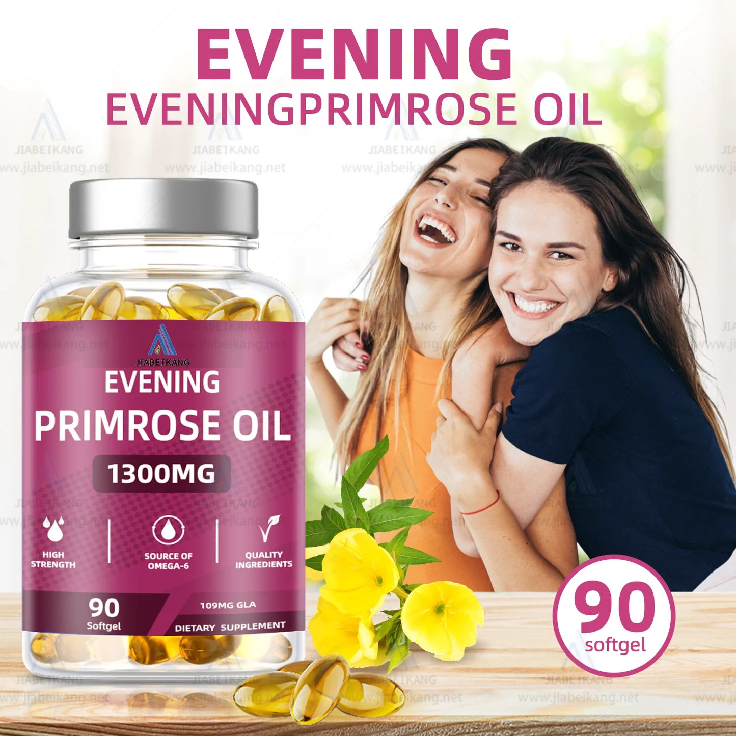 Healthcare Herbal Supplements Evening Primrose Oil Gla Auxiliary Hypolipidemic Hair Bone Immune Soft Capsule