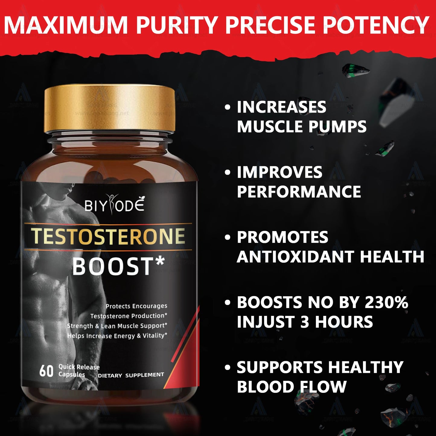 Testosterone booster hot pick male enhancement product power muscle support healthcare supplement tablets capsules