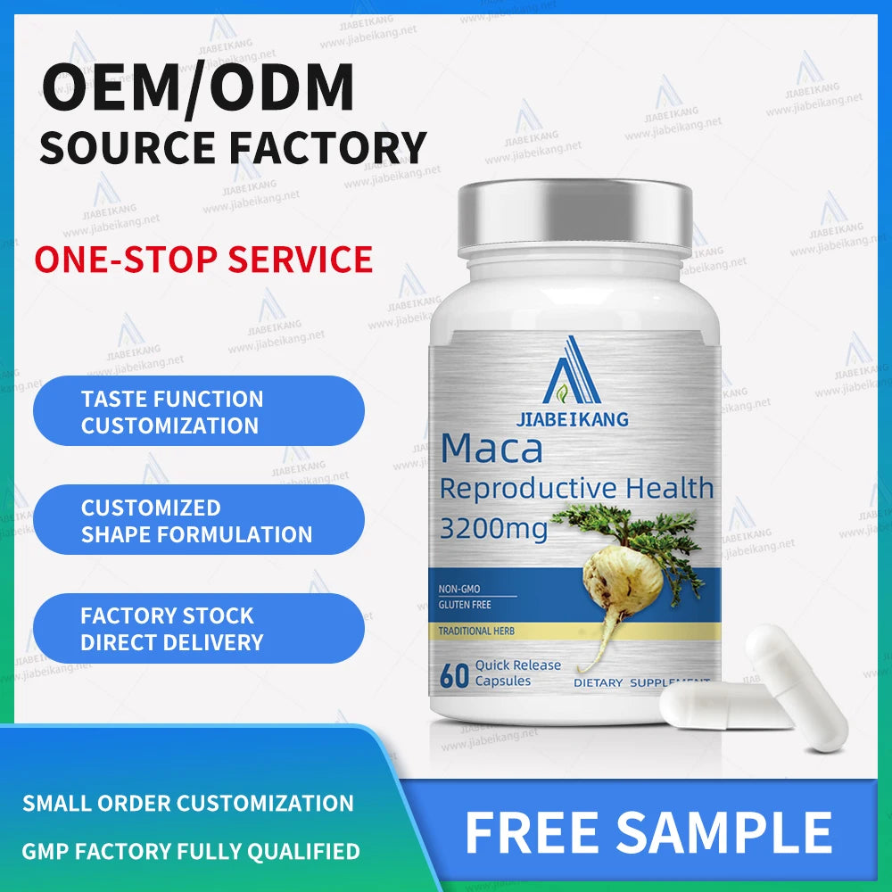 Private Label Cordyceps Militaris Extract Maca Powder Health Maca Root Capsule Restores Energy Male Relieves Fatigue Pills