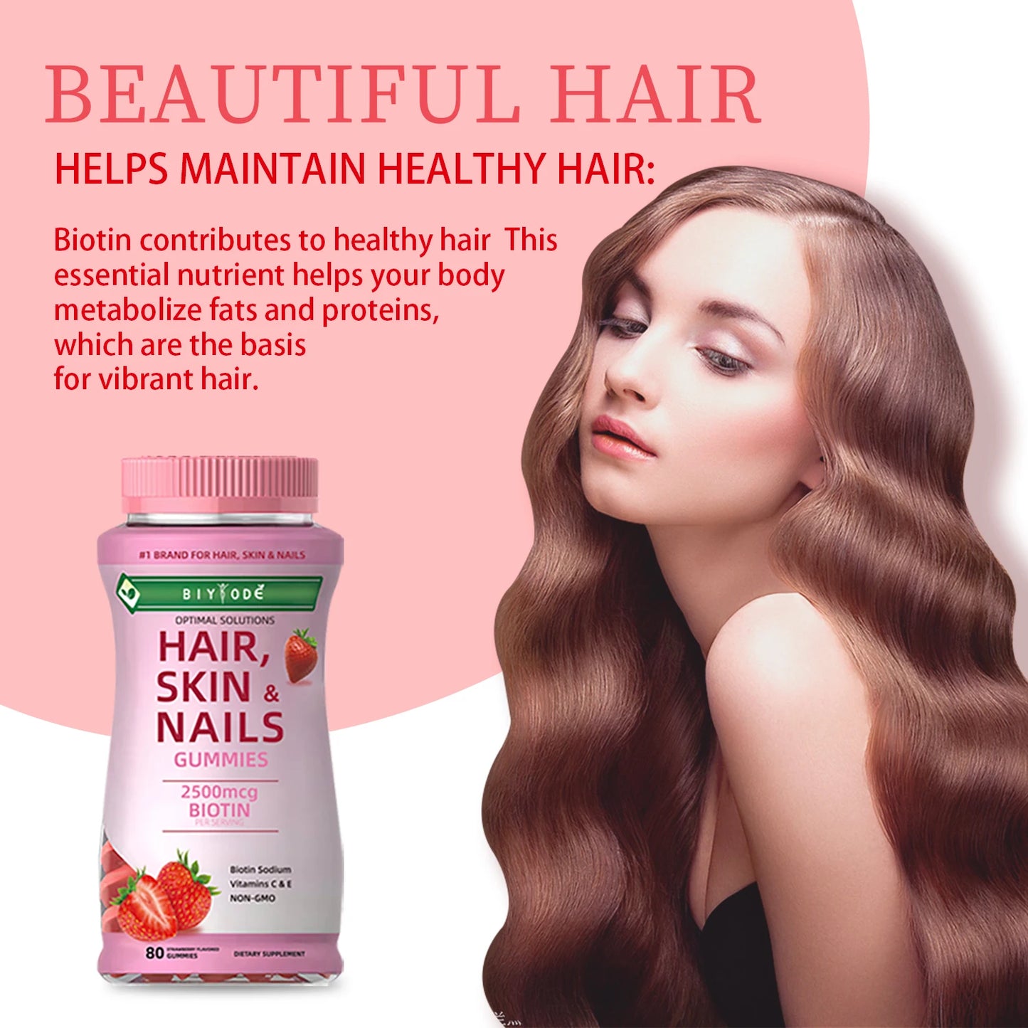 New effective forumula for hair growth supplement skin and nails health vitamin biotin collagen gummies