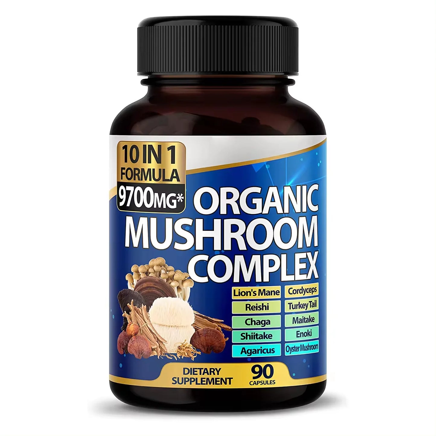 Oem Organic Immune Booster Memory Nootropic Brain Supplement Cordyceps Lions Mane Mushroom Complex Capsules