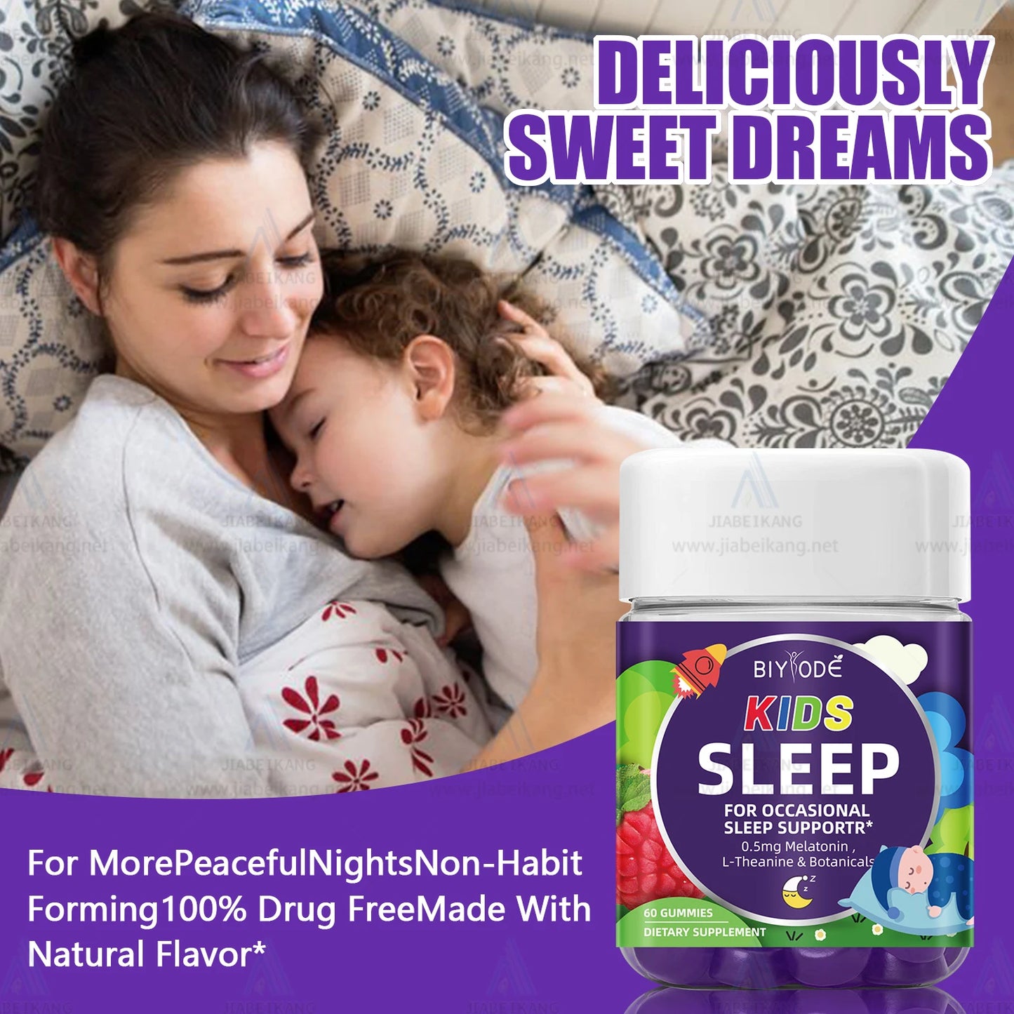 Ready Stock Wholesale or OEM ODM Custom Kids Multi vitamin Supplement Children Melatonin Sleep Better Gummies