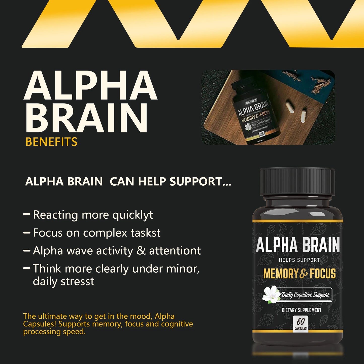 Jiabeikang Factory Customized Alpha Brain Capsule Nutritional Pills Supplements and Vitamins Booster Focus Memory Brain Health