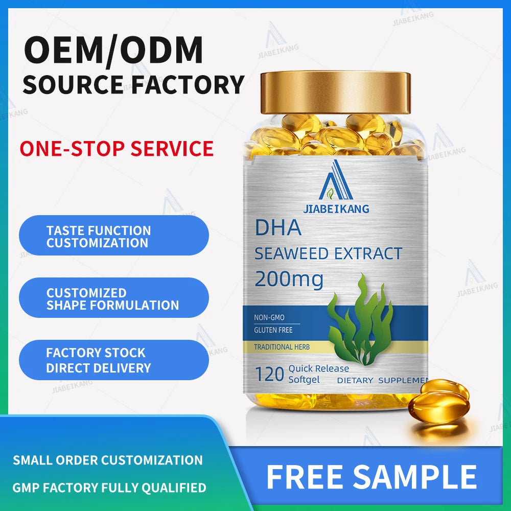 Hot sale Omega 3 deep seaweed oil softgel supplements sea moss 1000mg DHA 12 EPA 18 soft capsules