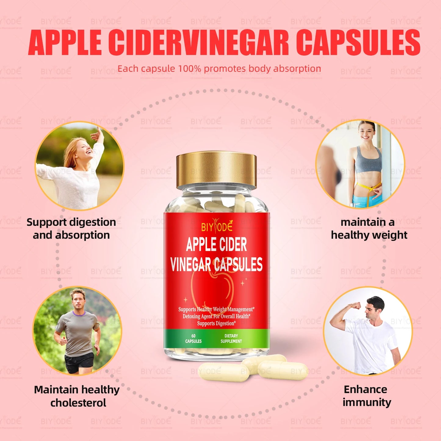 Jiabeikang Factory OEM ODM Custom Ready Stock Wholesale Rich In Vitamin Minerals Apple Cider Vinegar Capsules