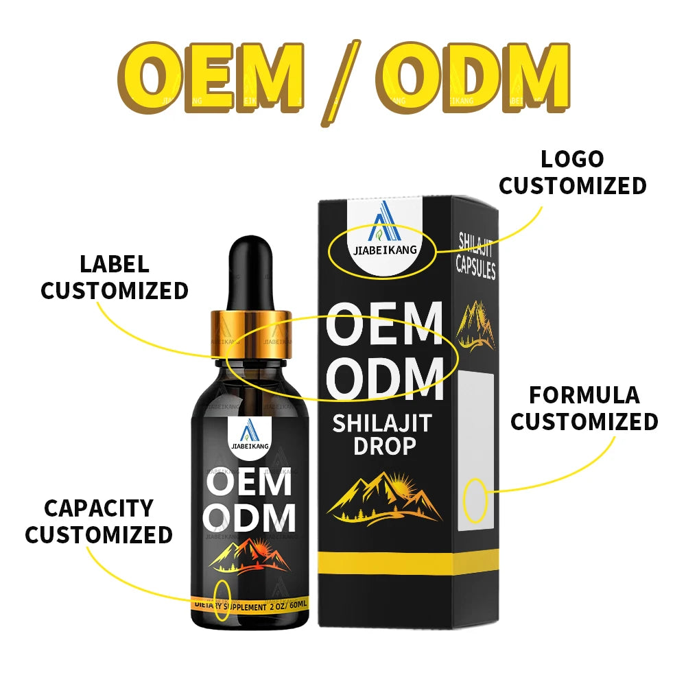 OEM ODM Custom Shilajit Liquid Drops Himalayan Shilajit Wholesale Natural Shilajit Drop