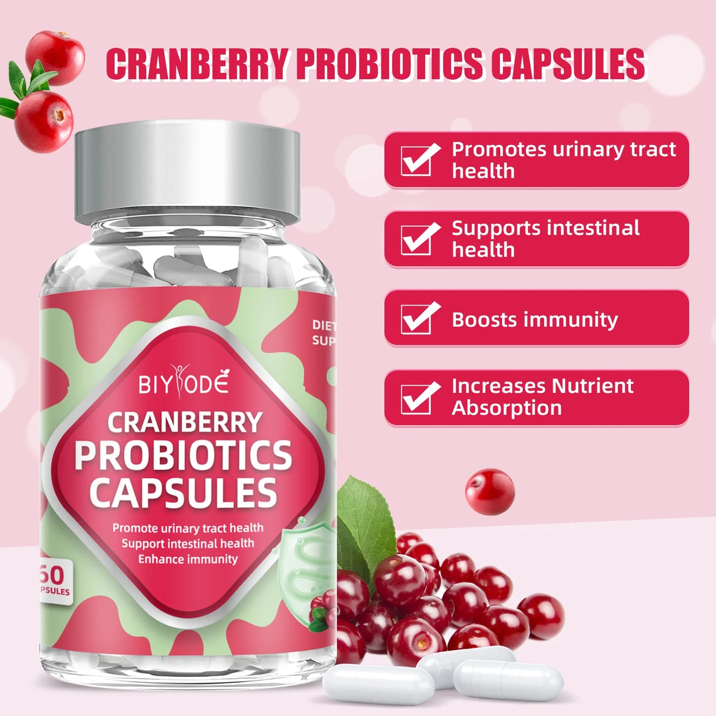 OEM ODM Private Label Womens Probiotic Capsules Herbal Supplement Factory Wholesale Supports Urinary Tract Intestinal Health Boosts Immunity Enhances Nutrient Absorption GMP HALAL Certified