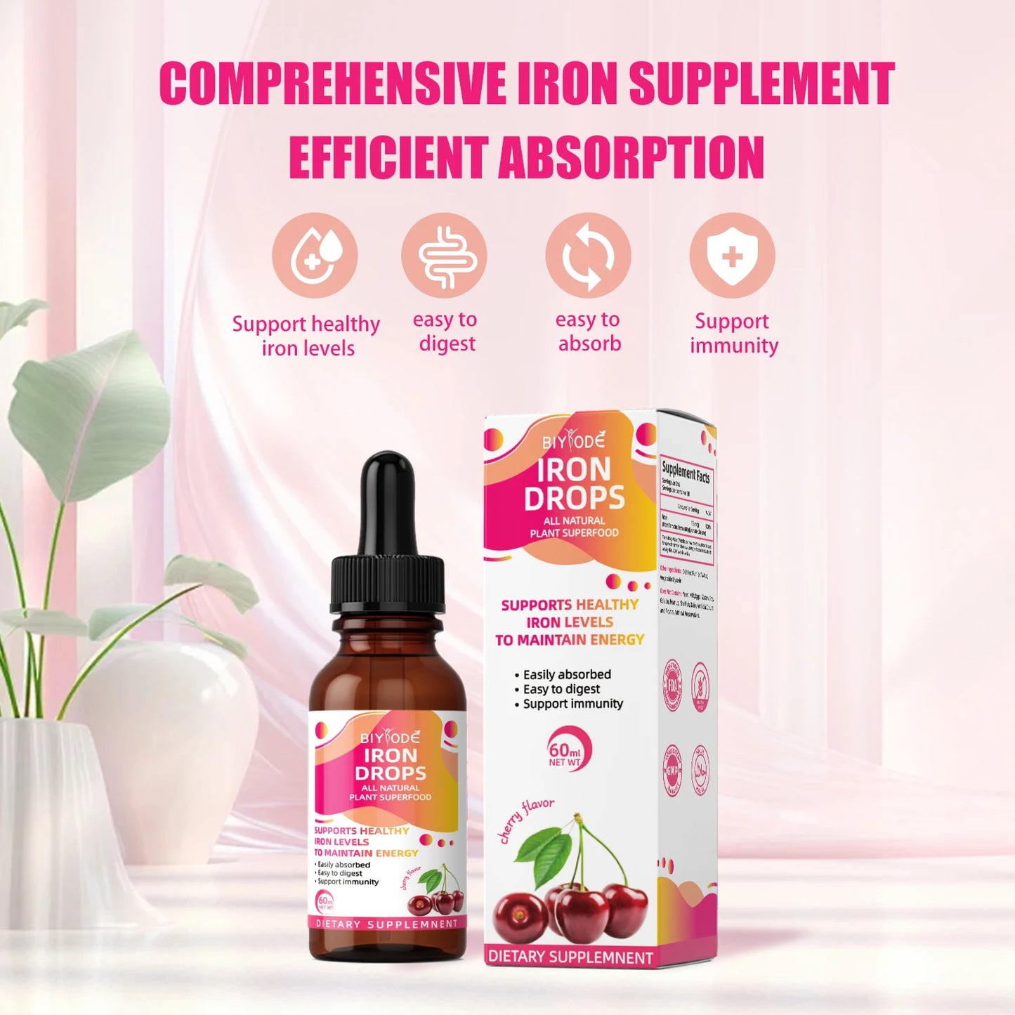 biyode healthcare supplement natural iron liquid drop