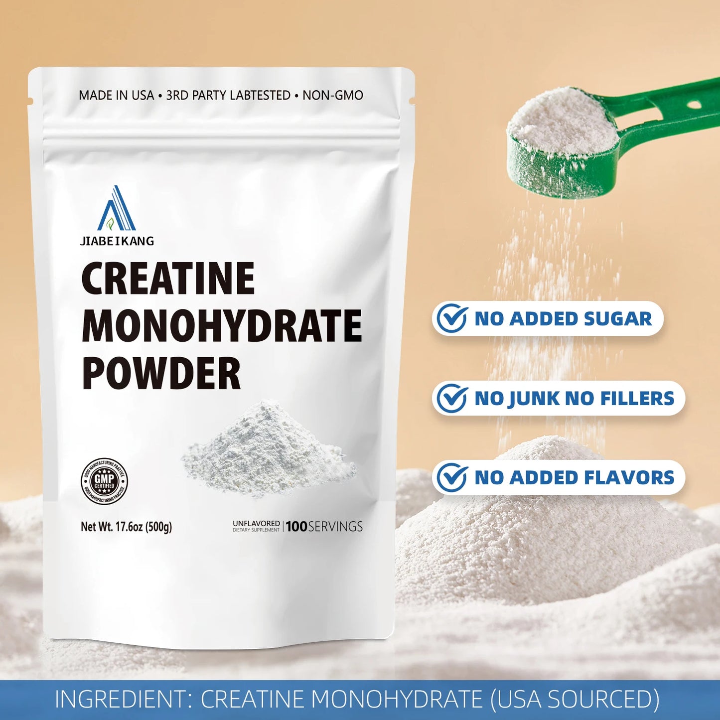 OEM ODM Custom Pure Creatine Monohydrate Powder Muscle Building No Added Sugar Pre Workout Supplement