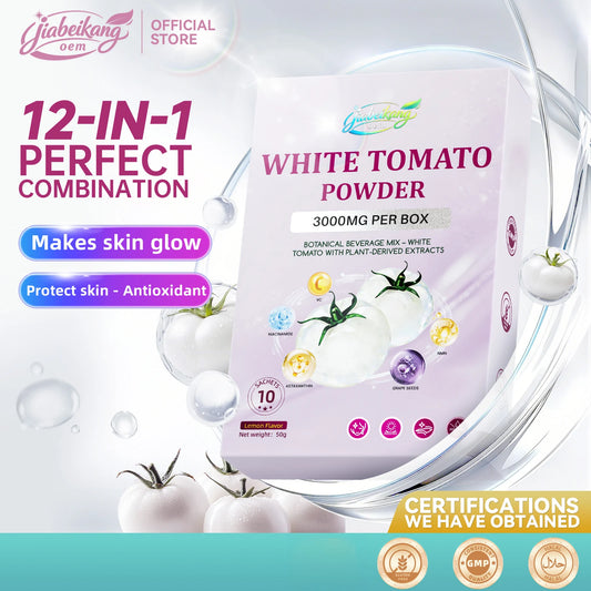 OEM ODM White Tomato Powder Sachet Antioxidant Skin Support Drink Mix with Vitamin C Niacinamide