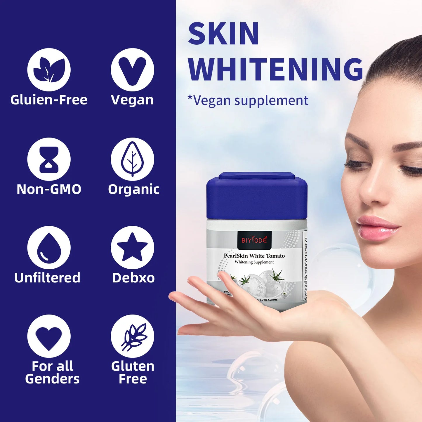 Skin whitening supplement white tomato capsules