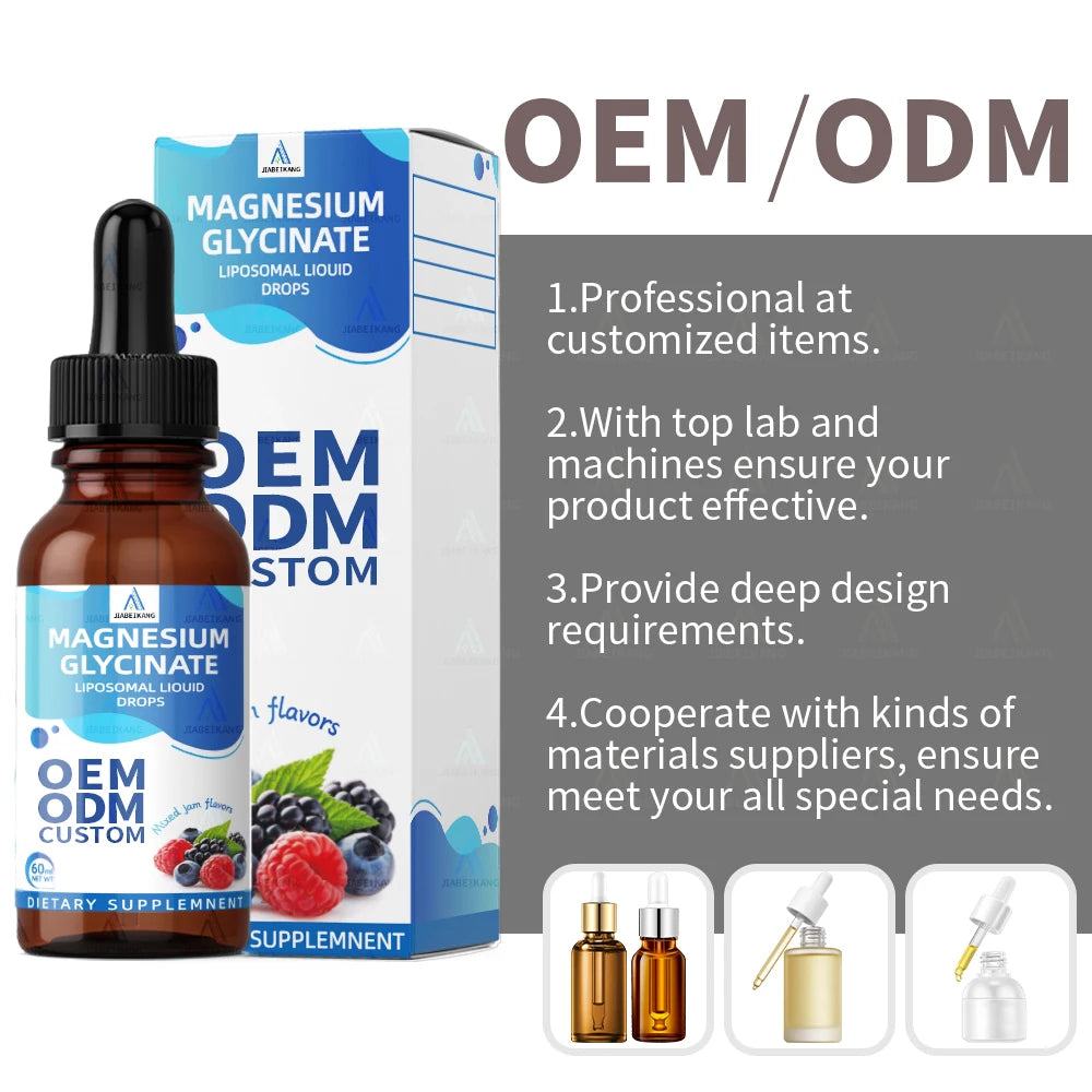 OEM ODM Custom Private Label Supplement Manufacturer Magnesium Supplement Magnesium Glycinate Liquid Drops