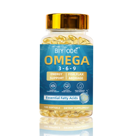 Omega 3-6-9 Softgels Fish Oil EPA DHA Essential Fatty Acid Supplement Lemon Flavor Burpless Enteric Coated 100 Capsules OEM Private Label