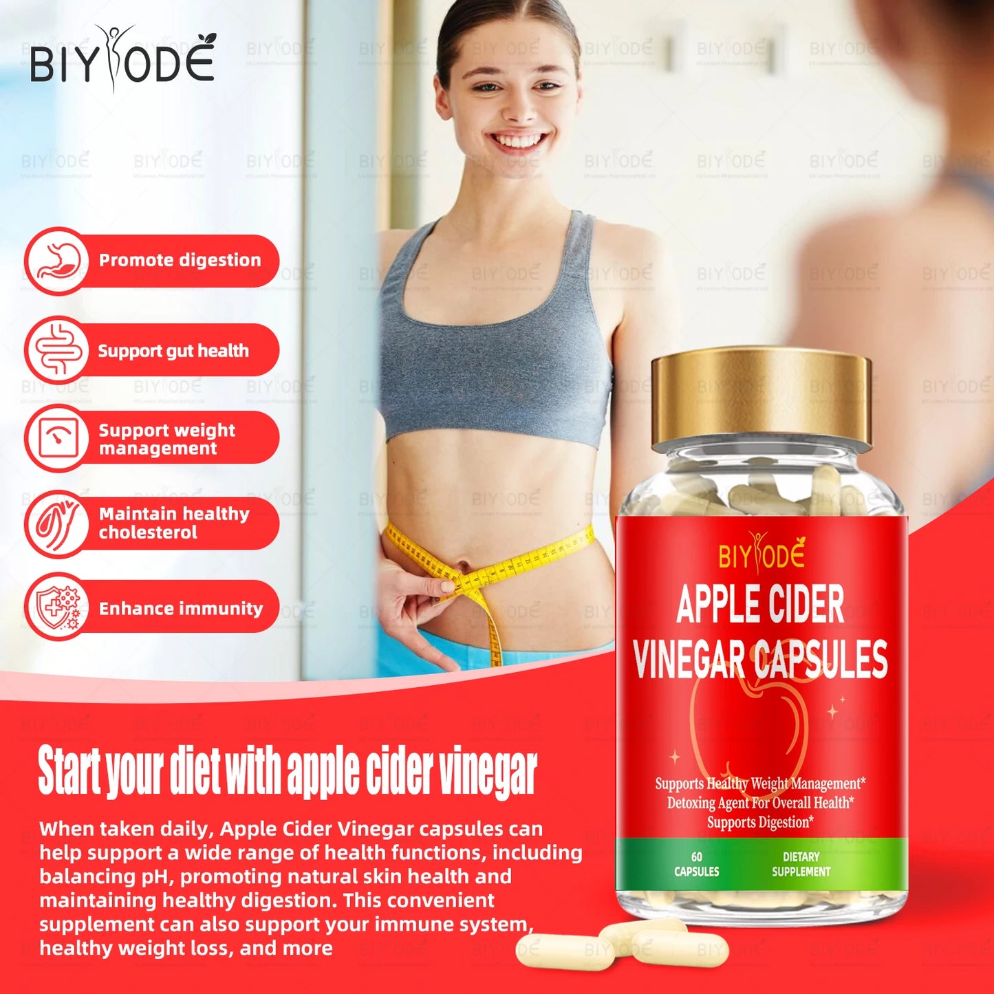 Jiabeikang Factory OEM ODM Custom Ready Stock Wholesale Rich In Vitamin Minerals Apple Cider Vinegar Capsules