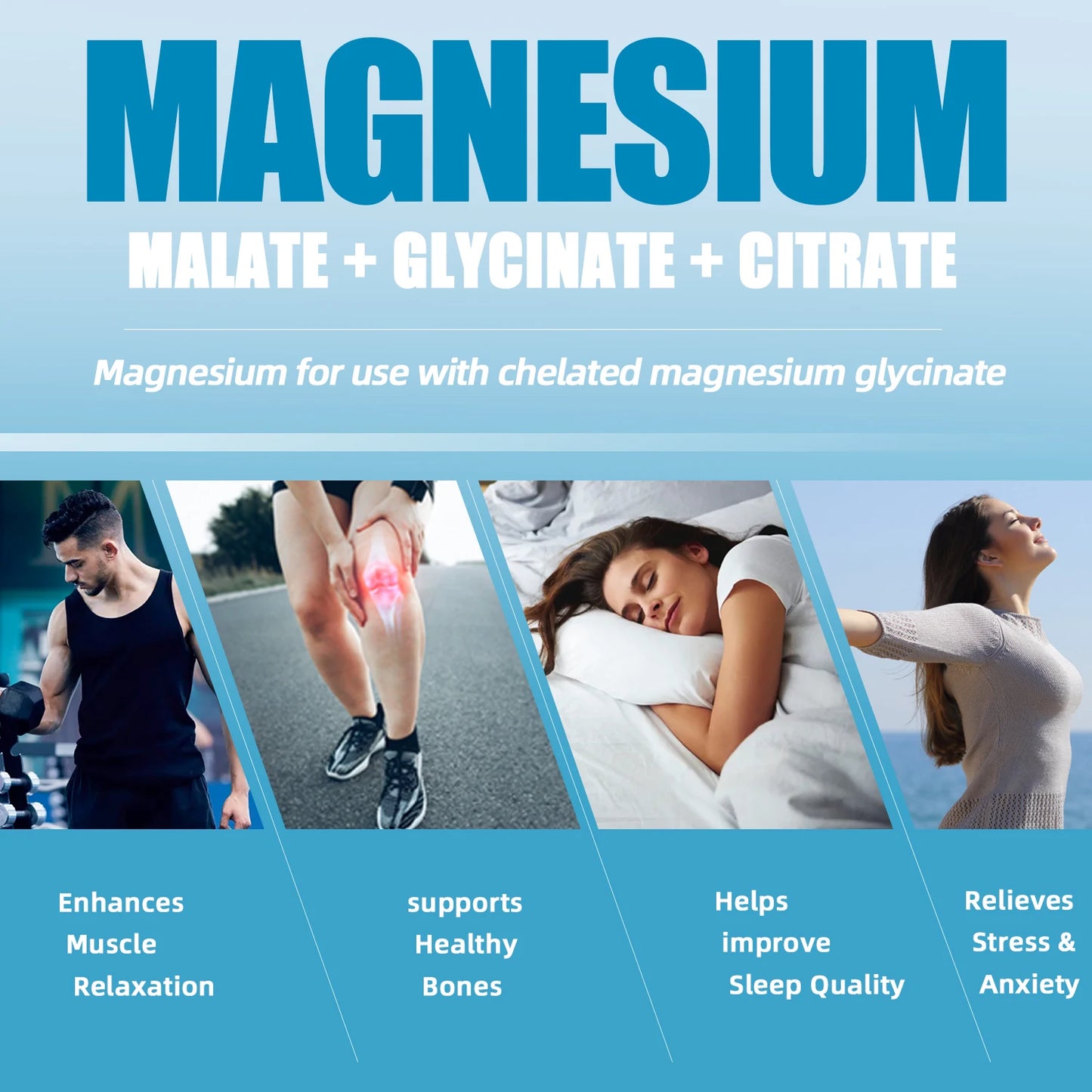 OEM custom private label magenesium glycinate supplement triple complex magnesium capsules