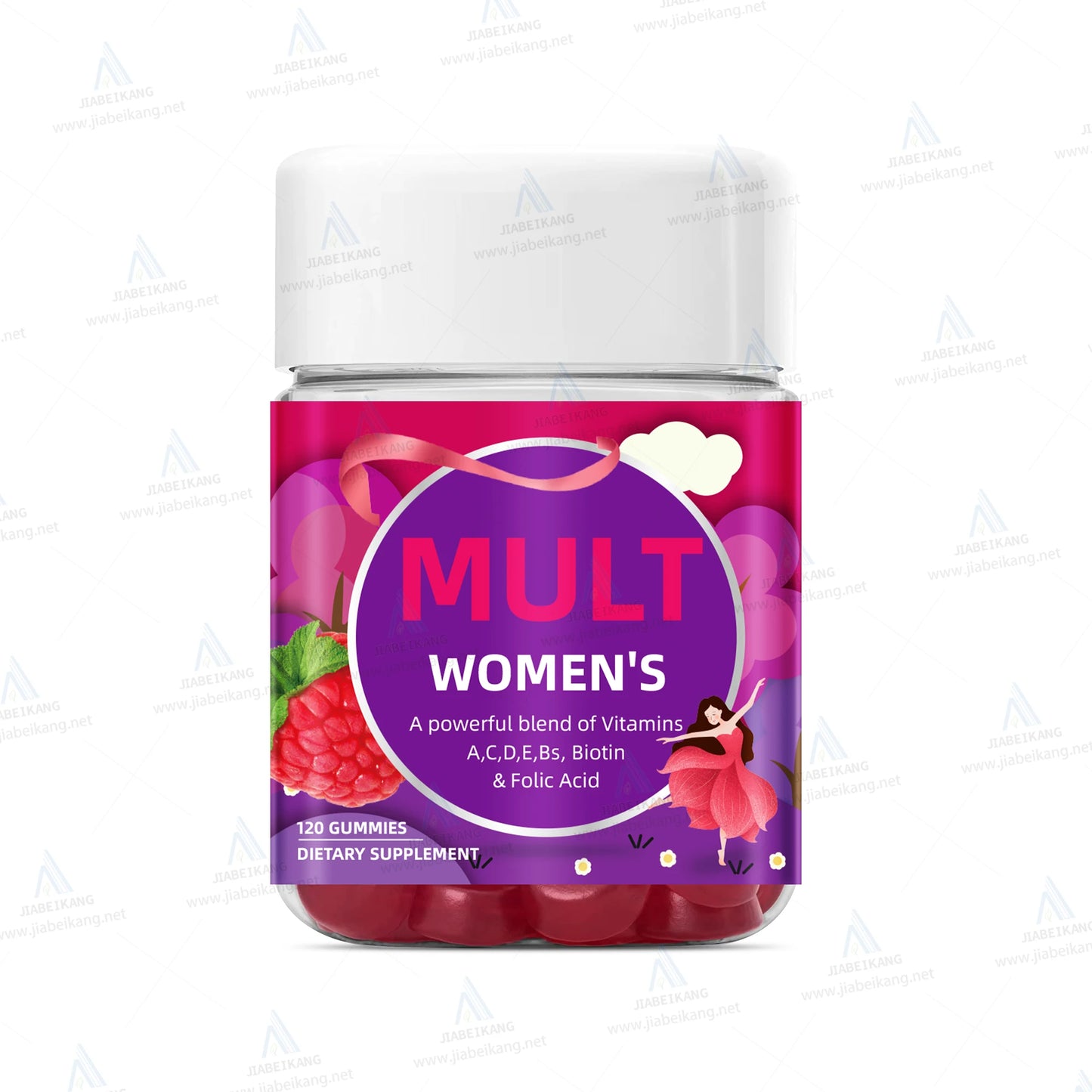 OEM ODM Private Label Multi Vitamin Biotin Gummies Factory Supply Vegan Dietary Supplement for Women’s Daily Nutrition Support GMP Certified Wholesale Gummies