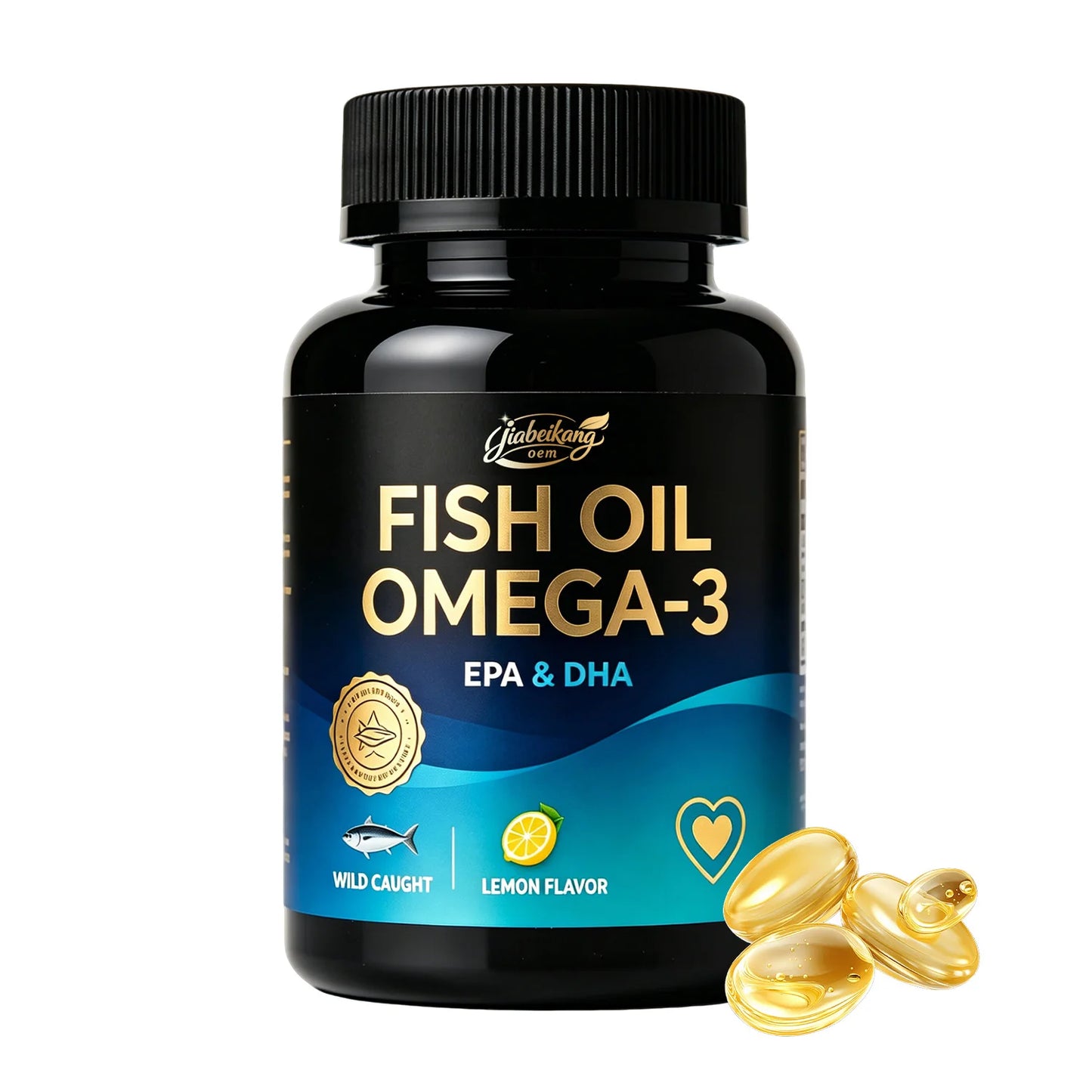 Private Label Triple Strength Omega 3 Fish Oil Softgels 720mg Omega 3 Wild Caught Lemon Flavor OEM Supplement Manufacturer