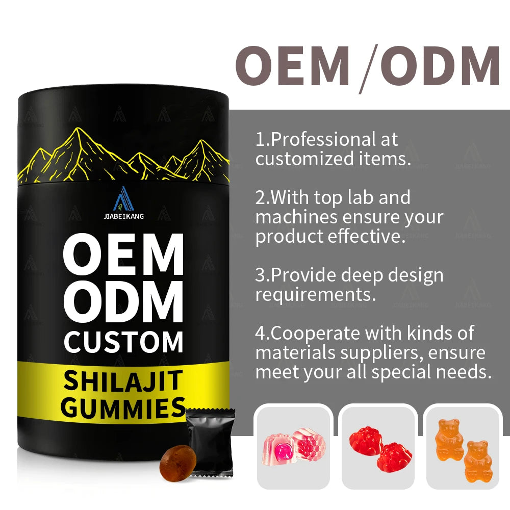 OEM ODM Custom Shilajit Gummies Original Natural Himalayan Shilajit Gummy Gold Herbal Supplements